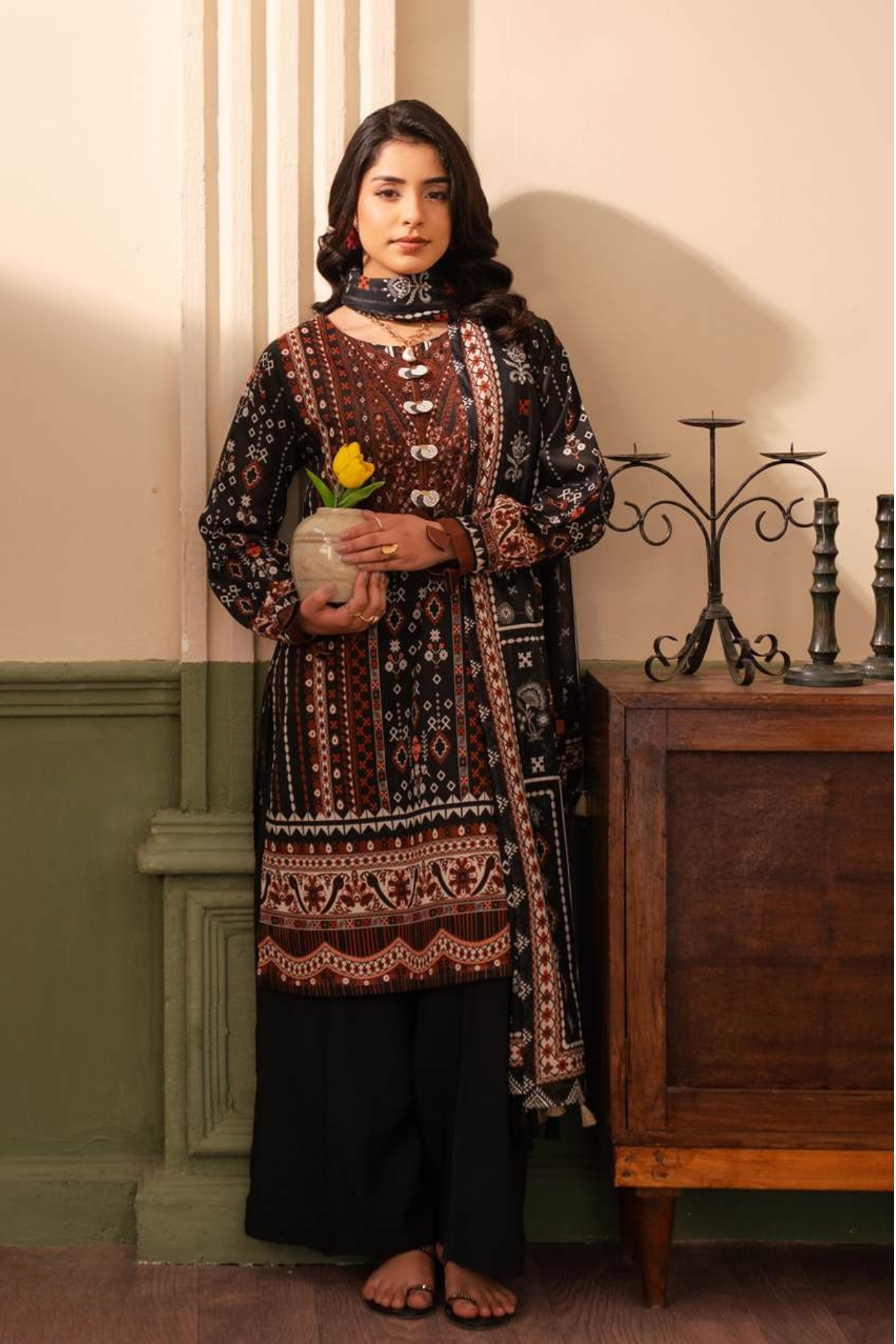 Midnight Ajrak Raiha Premium Printed Lawn 3PC