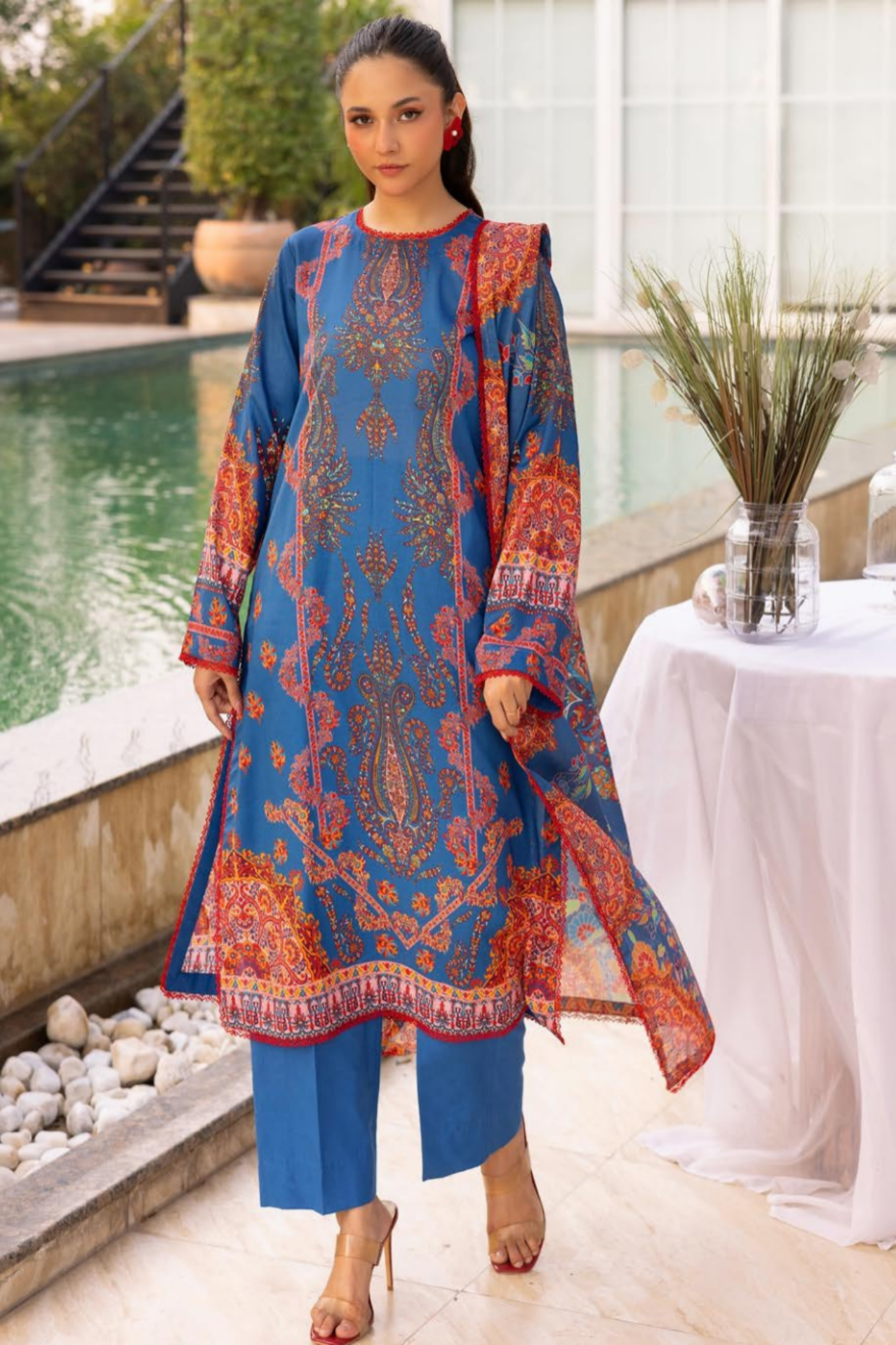 Azure Raiha Premium Printed Lawn 3PC