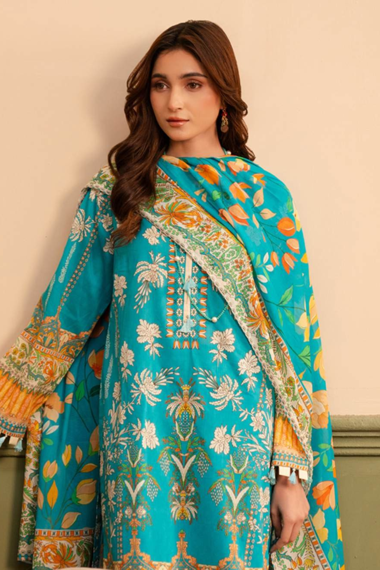Teal Raiha Premium Printed Lawn 3PC