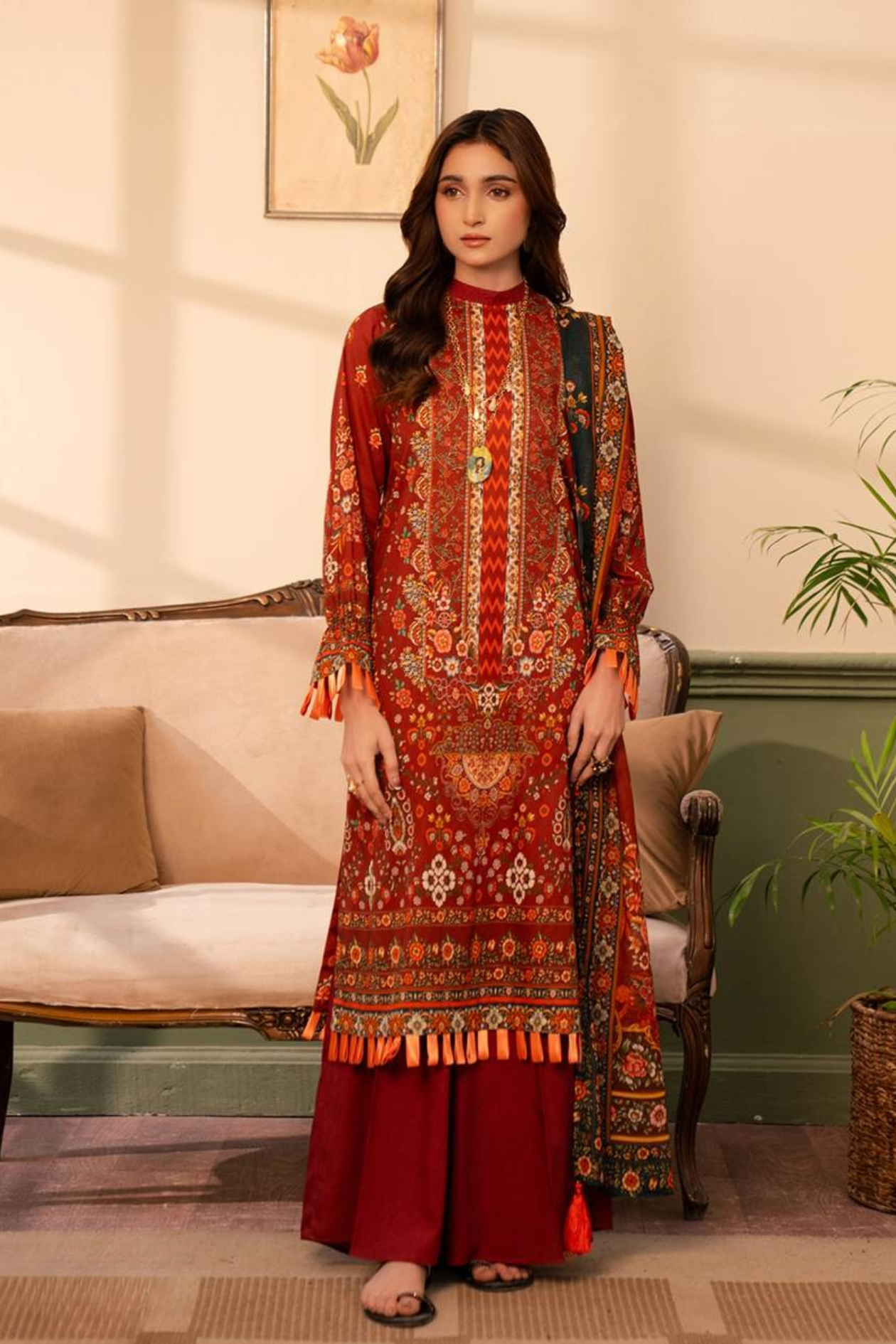 Brick Raiha Premium Printed Lawn 3PC