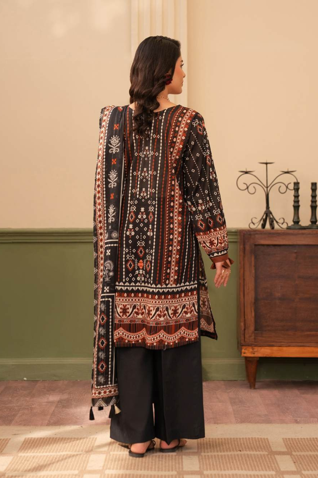 Midnight Ajrak Raiha Premium Printed Lawn 3PC