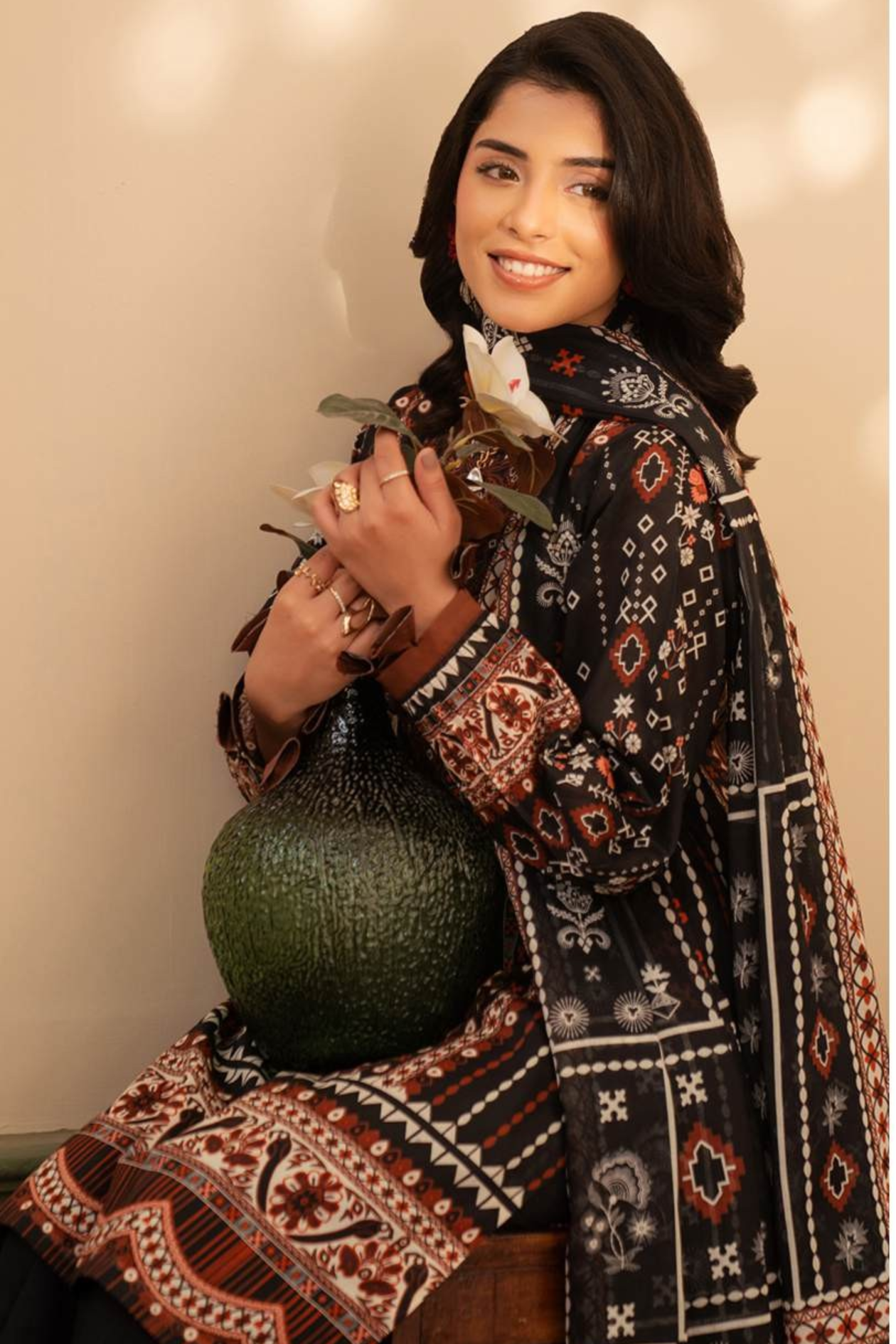 Midnight Ajrak Raiha Premium Printed Lawn 3PC